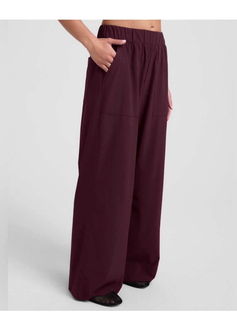 Beyond Yoga Easy Wide Leg Pull-On Pant 31" In Dark Cherry Size XL
